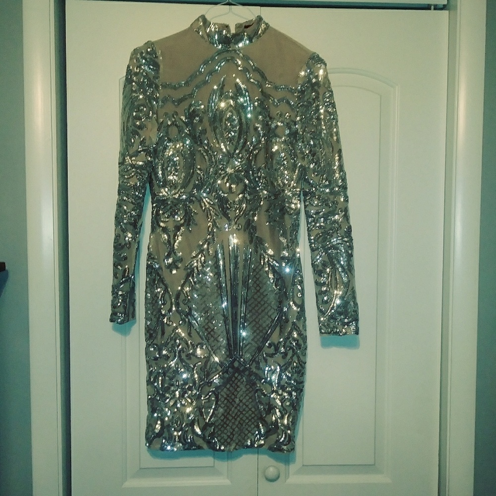 Silver Sequin Dress
